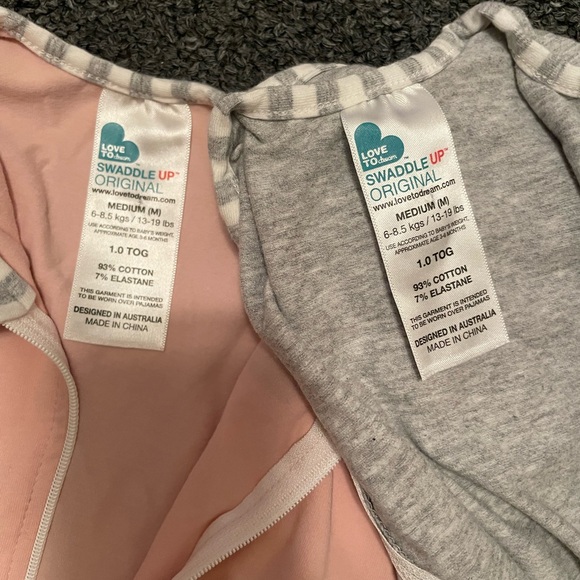 Love to Dream Pink and Gray Kids Sleep Sacks - Picture 2 of 2